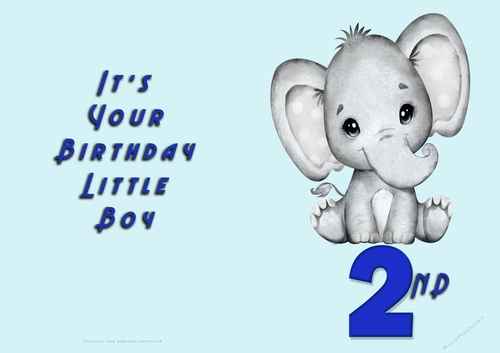 No Cut Just Print Birthday card for a Little boy