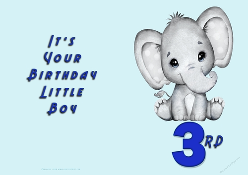 No Cut Just Print Birthday card for a Little boy