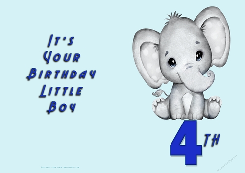 No Cut Just Print Birthday card for a Little boy