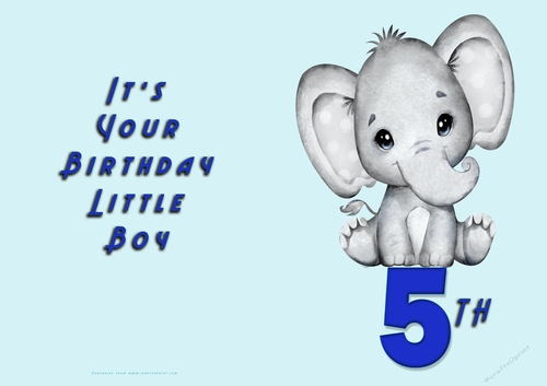 No Cut Just Print Birthday card for a Little boy