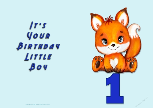 No Cut Just Print Birthday Card for a little boy