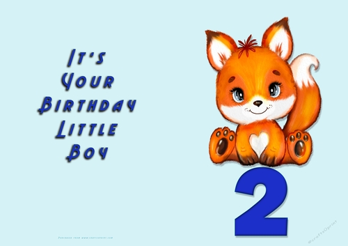 No Cut Just Print Birthday Card for a little boy