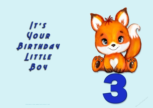 No Cut Just Print Birthday Card for a little boy