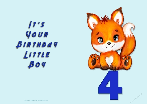 No Cut Just Print Birthday Card for a little boy