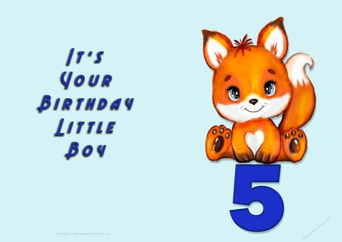 No Cut Just Print Birthday Card for a little boy
