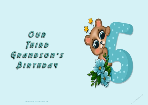 No Cut Just Print Birthday Card for a little boy - Our Third Grandson