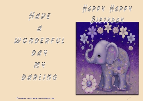 No Cut Just Print Birthday Card - Happy Happy Birthday Toddler