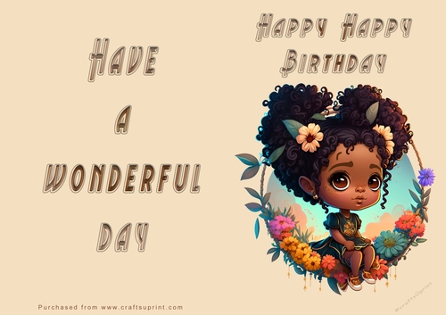 NCJP - Ethnic Girl Happy Birthday - Wonderful Day