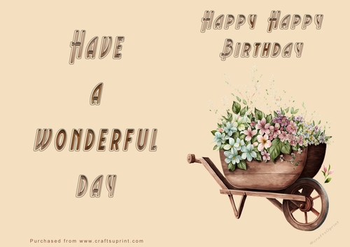 NCJP - Wheelbarrow - Happy Birthday - Wonderful Day