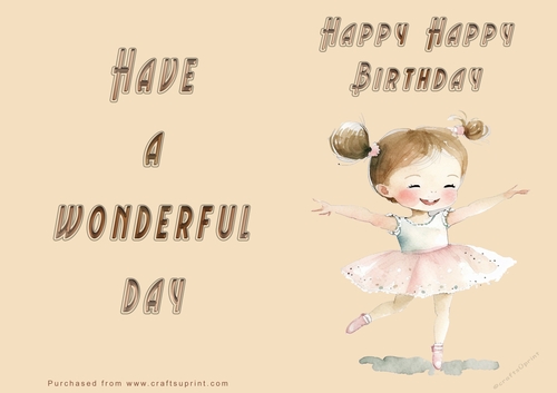 NCJP - Happy Birthday - Wonderful Day - Girl Ballerina