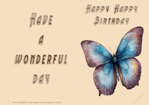 NCJP - Happy Birthday - Wonderful Day - Blue Butterfly