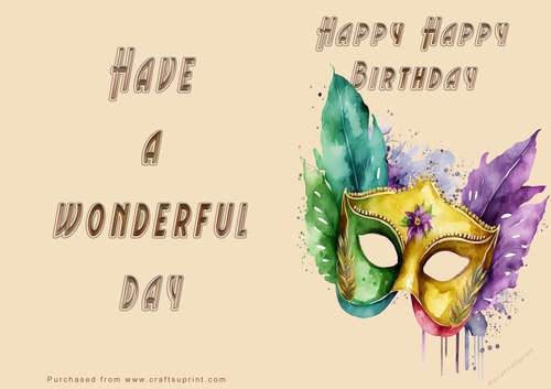 NCJP - Happy Birthday - Wonderful Day - Mask golden