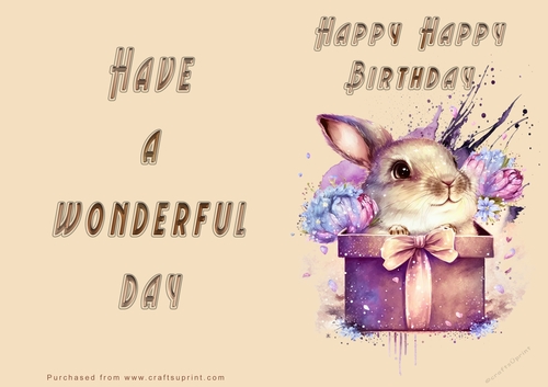 NCJP - Happy Birthday - Wonderful Day - Rabbit in a box