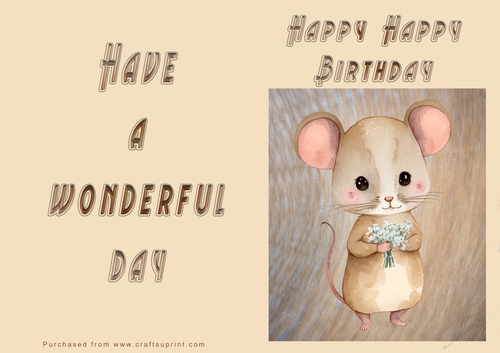 NCJP - Happy Birthday - Wonderful Day - Cute Mouse