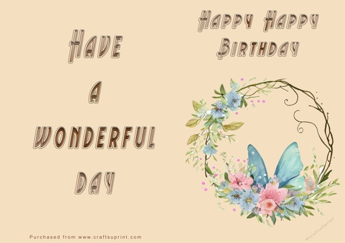 NCJP - Happy Birthday - Wonderful Day - Posey with Butterfly