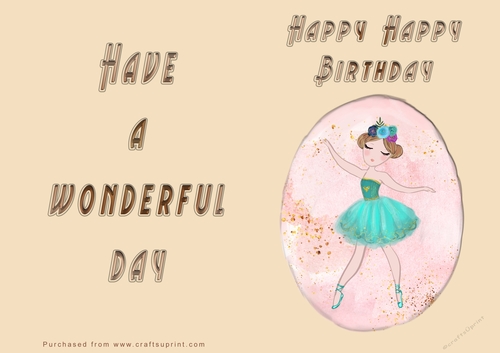 NCJP - Happy Birthday - Wonderful Day - Ballerina in Green
