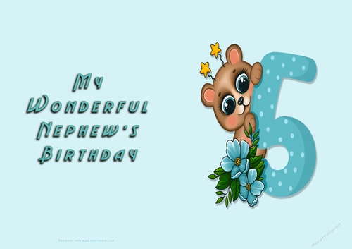 NCJP - My Wonderful Nephews Birthday 5th with bear