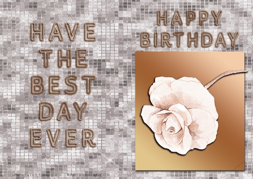 NCJP - Birthday Card - Flower in Gold frame