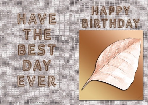 NCJP - Birthday Card - Flower in Gold frame