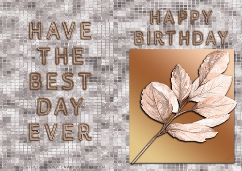 NCJP - Birthday Card - Flower in Gold frame