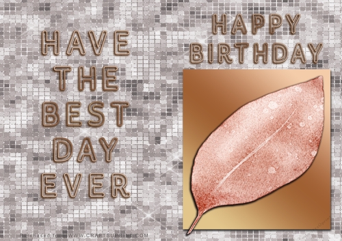 NCJP - Birthday Card - Flower in Gold frame