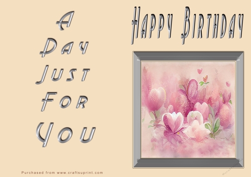 NCJP - Happy Happy Birthday - Pink Flowers Framed