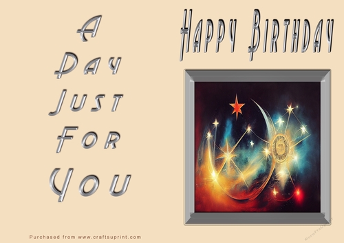 NCJP - Happy Happy Birthday - Stars and moon framed