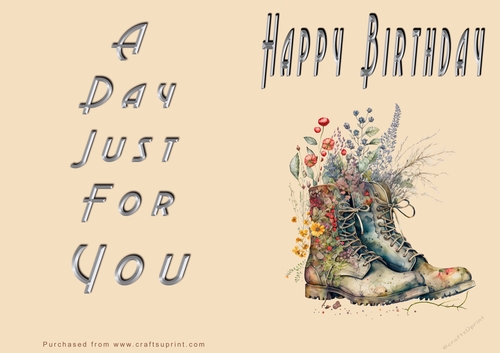 NCJP - Happy Happy Birthday - Muddy Boots and flowers