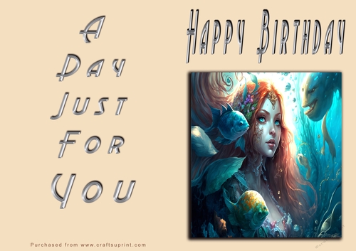 NCJP - Happy Happy Birthday - Fantasy Mermaid and Fish