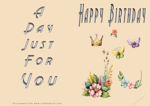 NCJP - Happy Happy Birthday - Flowers and Butterflies