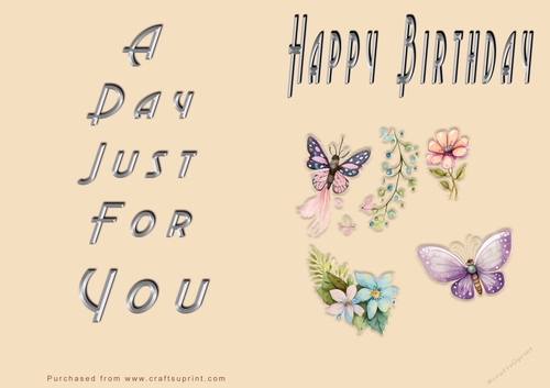 NCJP - Happy Happy Birthday - Flowers and Butterflies