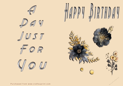 NCJP - Happy Happy Birthday - Black Flower