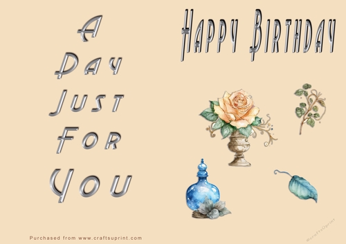 NCJP - Happy Happy Birthday - Watercolour Flower