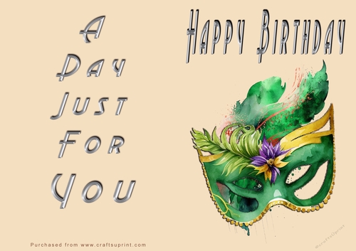 NCJP - Happy Happy Birthday - Mardi Gras Mask