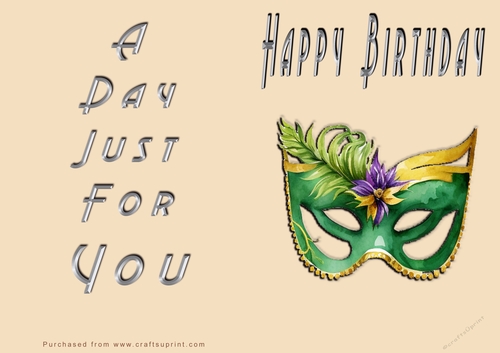NCJP - Happy Happy Birthday - Mardi Gras Mask