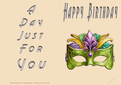 NCJP - Happy Happy Birthday - Mardi Gras Mask