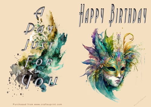 NCJP - Happy Happy Birthday - Mardi Gras Mask