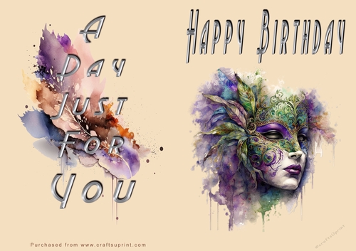 NCJP - Happy Happy Birthday - Mardi Gras Mask
