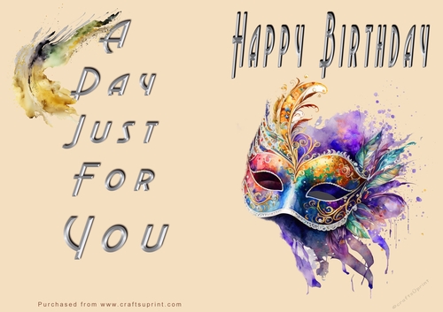 NCJP - Happy Happy Birthday - Mardi Gras Mask