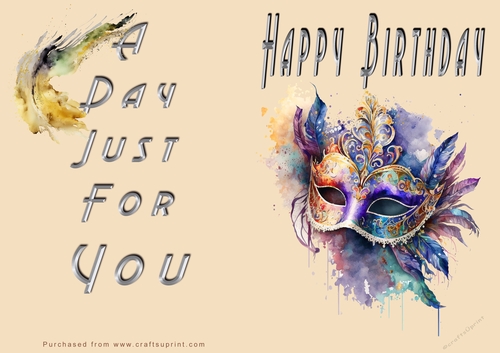 NCJP - Happy Happy Birthday - Mardi Gras Mask