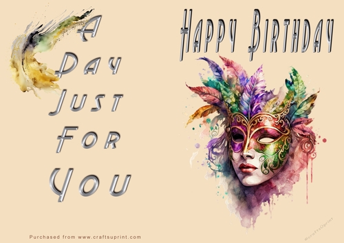 NCJP - Happy Happy Birthday - Mardi Gras Mask