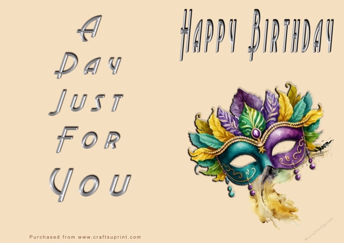 NCJP - Happy Happy Birthday - Mardi Gras Mask