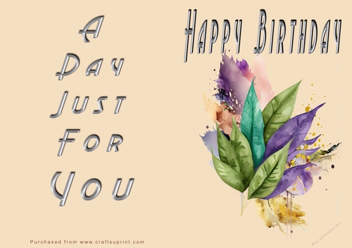 NCJP - Happy Happy Birthday - Watercolour Leaves
