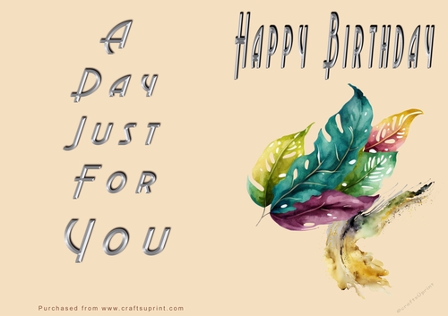 NCJP - Happy Happy Birthday - Watercolour Leaves