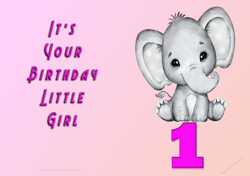 NCJP - Its Your Birthday Little Girl - 1 - Elephant