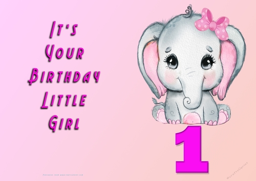NCJP - Its Your Birthday Little Girl - 1 - Elephant