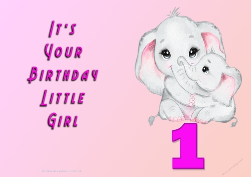 NCJP - Its Your Birthday Little Girl - 1 - Elephant