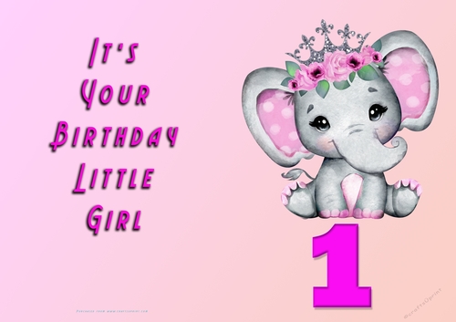 NCJP - Its Your Birthday Little Girl - 1 - Elephant