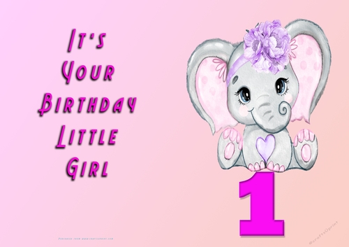 NCJP - Its Your Birthday Little Girl - 1 - Elephant