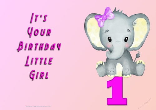 NCJP - Its Your Birthday Little Girl - 1 - Elephant